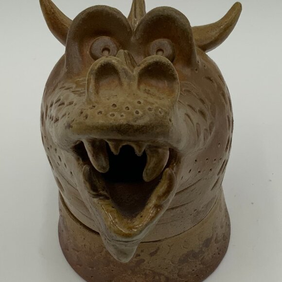 RARE Japanese Makers Marked Ceramic Dragon Incense Burner 2 Pcs - Picture 11 of 12
